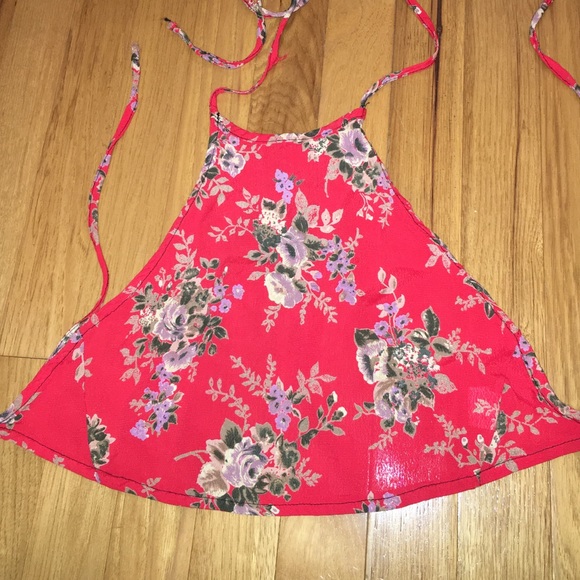 Brandy halter top red floral