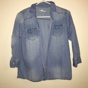 women's denim button up top