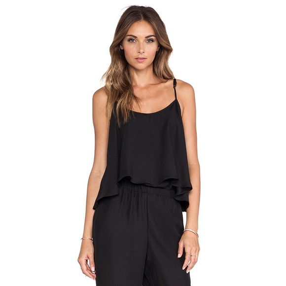 Mumu Danni Jumpsuit in Black Satin