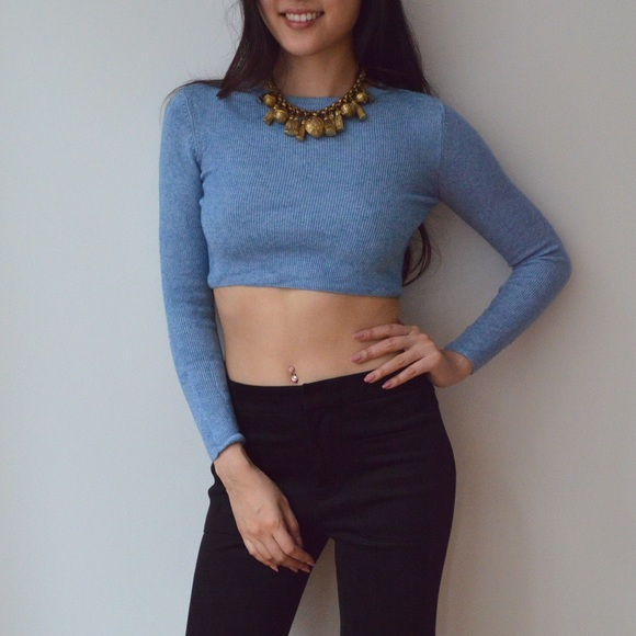 Topshop Tops - Topshop wool crop top
