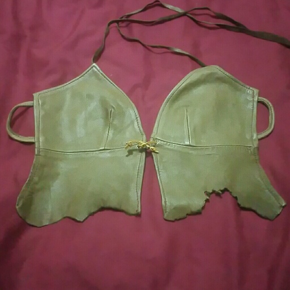 Gypsy tribal leather cross back adj. festival