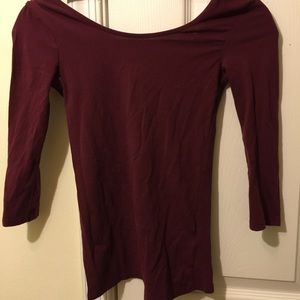 Burgundy 3/4 sleeve top