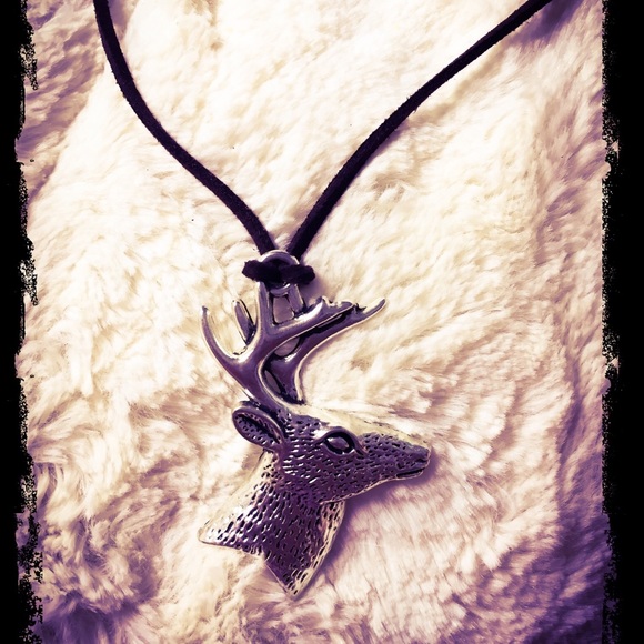 Long cord deer necklace