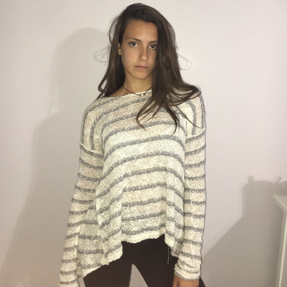 Stripped open back sweater