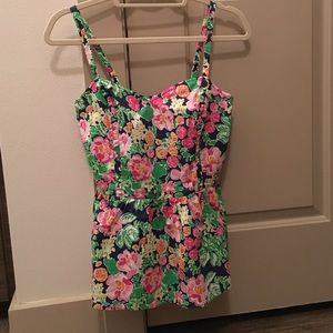 Lily Pulitzer Floral Peplum Top (Size 4)