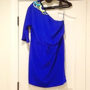 Trina Turk Topaz Silk One Shoulder dress