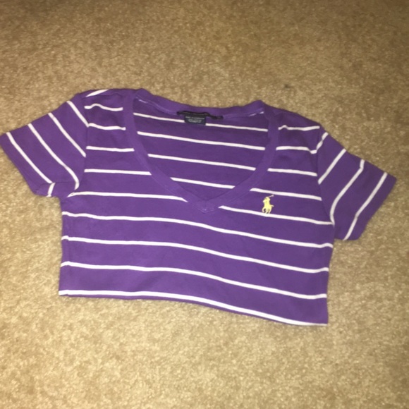 PURPLE/WHITE POLO SHIRT