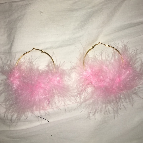 Feather fluffy fun earrings.
