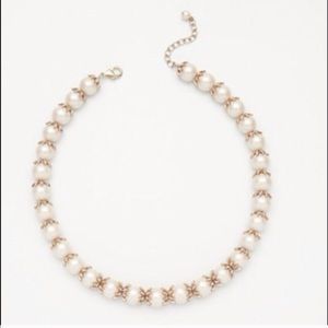 Ann Taylor pearl necklace with pave stem cap