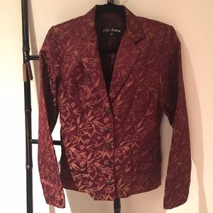 Betsy Johnson Retro Brocade Floral Blazer