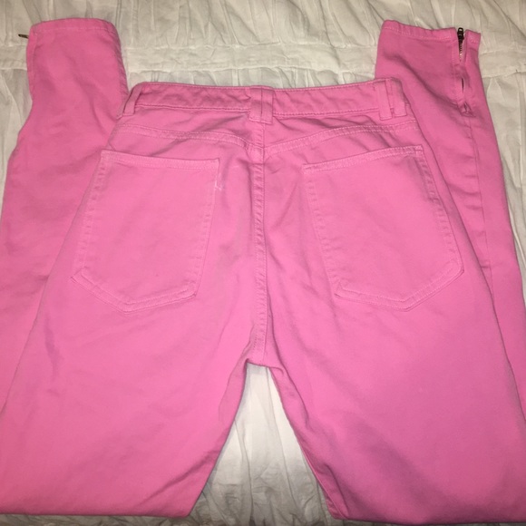 American apparel high wasted bubble gum pink jeans