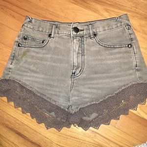 Free people lace trim shorts