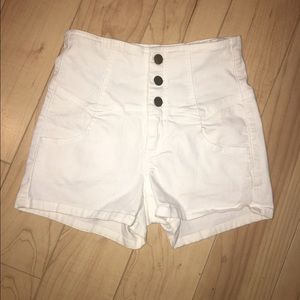 White high waisted shorts