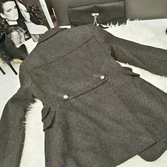 🎉Make an Offer🎉Gray Wool Military Peacoat - Picture 2 of 2
