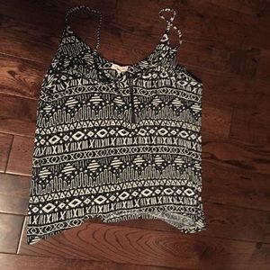Pattern zipper detail tank top urban outfitters