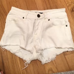 White urban jean shorts