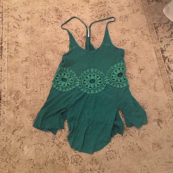 Green free people tank top