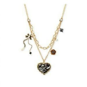 Zebra pendant Betsey Johnson necklace