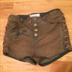 free people vintage looking button up shorts