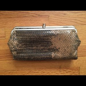 Hobo faux snakeskin clutch wallet