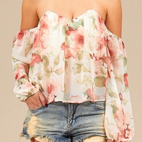 ‼️LAST‼️ Floral Off Shoulder Blouse - Picture 4 of 4