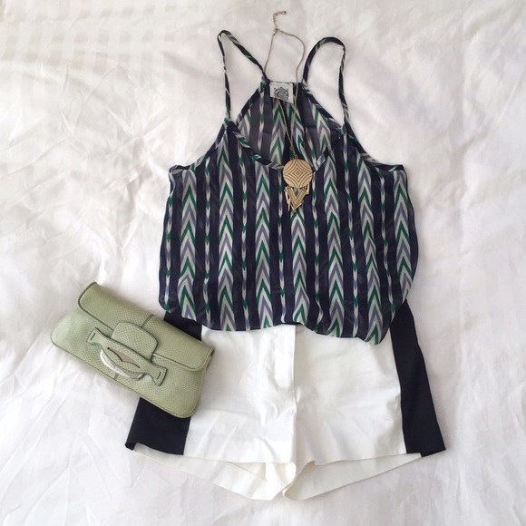 Sheer Chevron Print Sleeveless Top