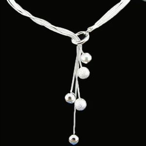 Sterling silver 925 ball drop choker