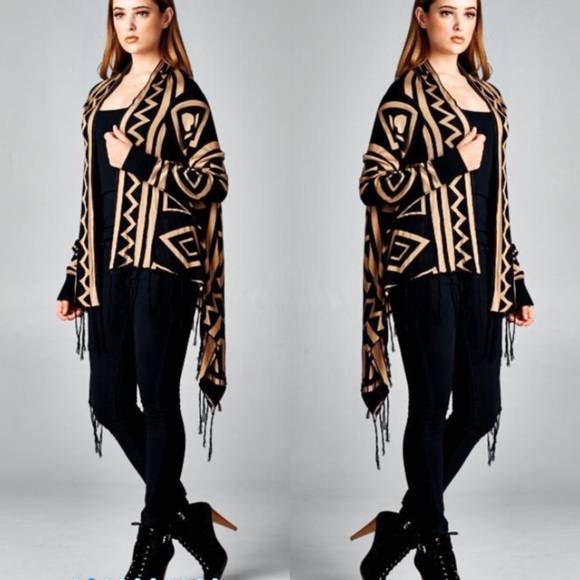 🌺HOST PICK 11/4🌺AZTEC HIGH LOW SHRUG - Picture 2 of 2