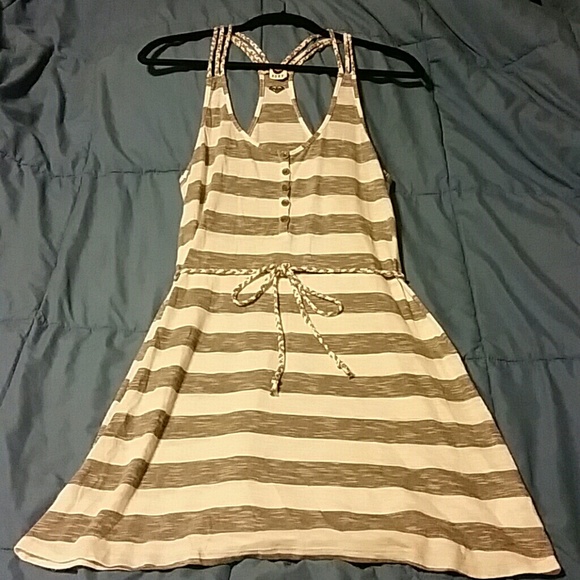 Roxy striped braided strap sundress.