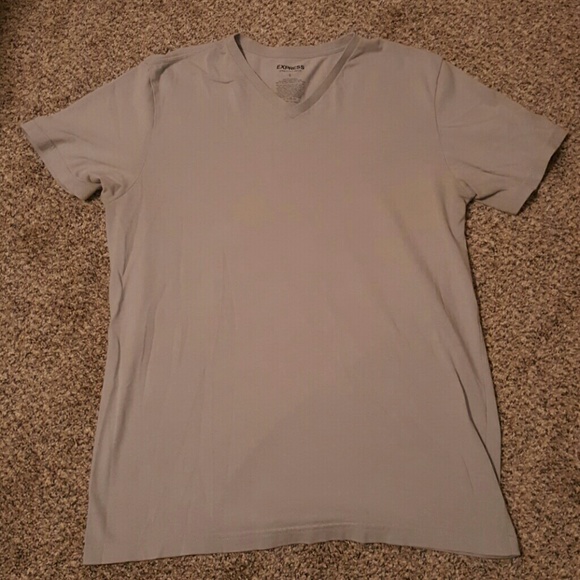 Men's light grey express v neck size large