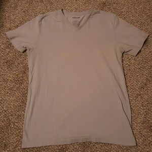 Men's light grey express v neck size large