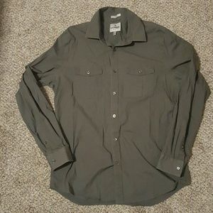 Large Men's express button up dark grey