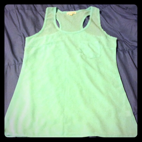 Tiffany blue/Teal/aqua sheer tank top/blouse.