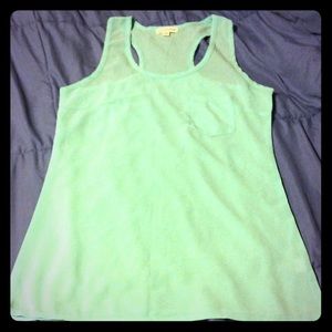 Tiffany blue/Teal/aqua sheer tank top/blouse.