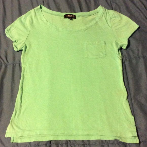 Tiffany blue/teal/Aqua simple pocket tee