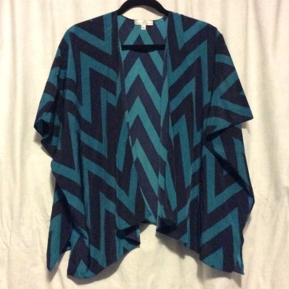 Navy blue&Teal Kimono/Short sleeved cardigan.