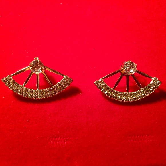Gold Plated Crystal Ear Jackets