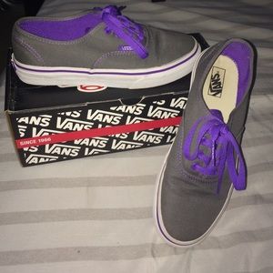 Grey and purple "authentic" vans