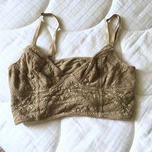 Free People Bralette Olive Green