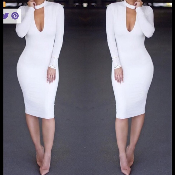 🎉NWT White midi dress with choker🎉 - Picture 2 of 2