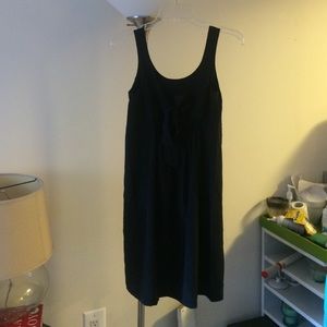 Silk open back black dress