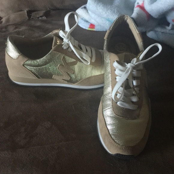 Michael Kors gold sneakers