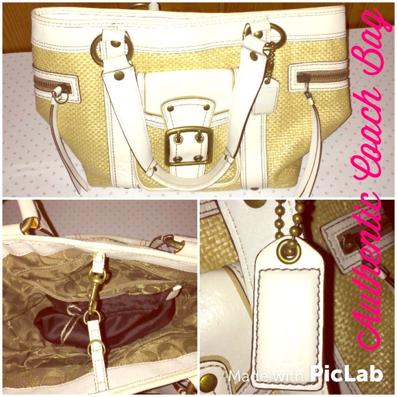 Coach weave White shoulder bag