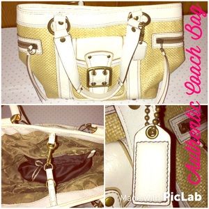 Coach weave White shoulder bag