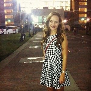 Open back Houndstooth Game Day dress