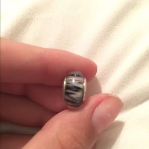 Glass zebra print Pandora charm