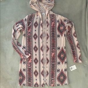 Open front tunic/hoodie