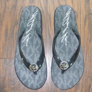 Michael Kors Black Flip Flops