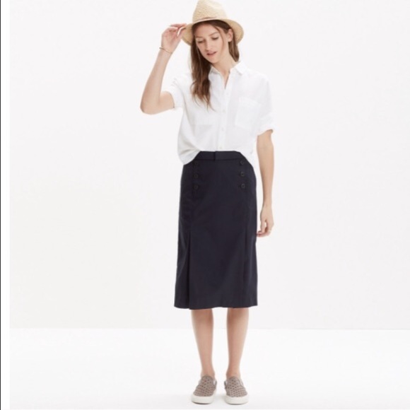 Madewell Cotton Sailor Skirt Black