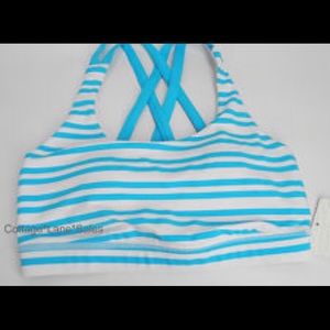 Lululemon blue and white stripe size 6 energy bra